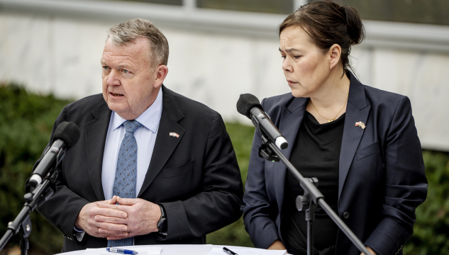 Lars Løkke Rasmussen og Vivian Motzfeldt á tíðindafundi