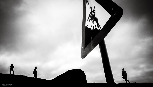 ferðafólk, ferðavinna, gongd í haga (mynd: Bjarni)