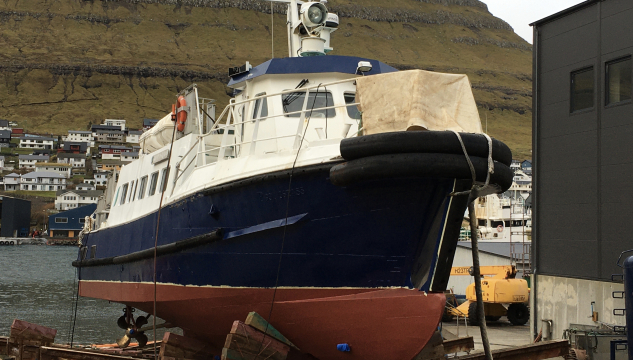 Sildberin, strandfaraskip, Sildberin á sleipistøð í Klaksvík