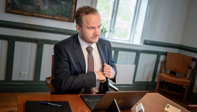 Fyrsti landsstýrisfundur 2026, Beinir Johannesen, Løgmaður, myndir: Bjarni Árting Rubeksen