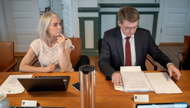 Fyrsti landstýrisfundur 2026, Eyðdis Hartmann Niclasen, Aksel V. Johannesen, myndir: Bjarni Árting Rubeksen