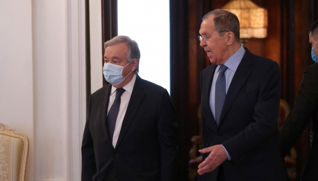 Antonio Guterres og Sergej Lavrov - Mynd: Ritzau Scanpix