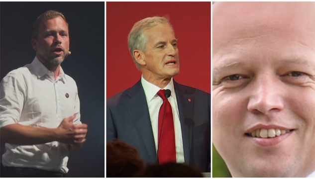 Audun Lysbakken, Jonas Gahr Støre og Trygve Slagsvold Vedum