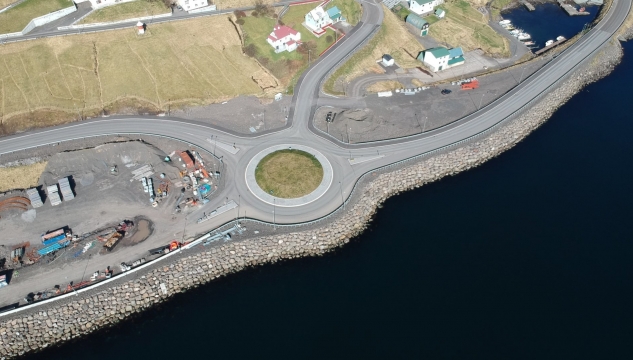 Rundkoyring á Strondum, Eysturoyartunnil, Rundkoyring við Sjógv