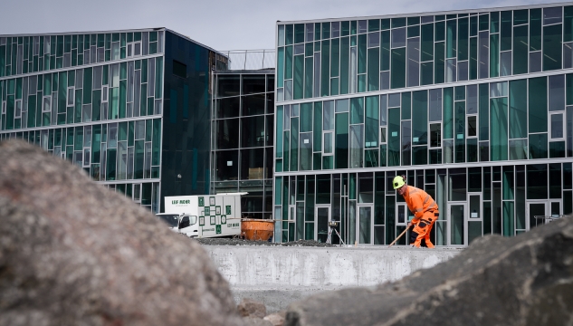 skúlin á fløtum, skúlar, bygging, Articon, arbeiðsmaður, arbeiðsmenn, planering, 